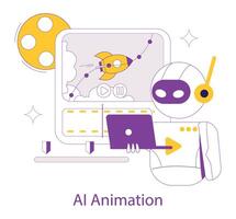 ai for creation Flat Illustration vector