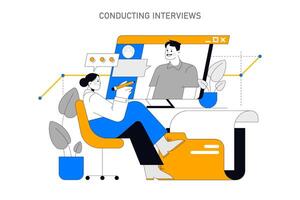 Recruting candidates. Flat Illustration vector