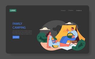 Family Camping concept. vector