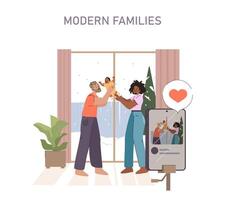 moderno familias concepto. vector