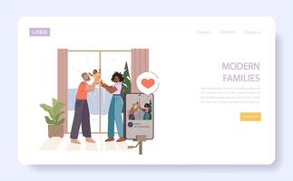 Modern Families concept. vector