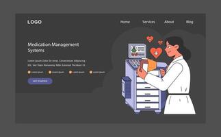 Medication Management Systems concept. Flat illustration. vector