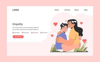 Empathy web banner or landing page. Deep understanding of emotions vector