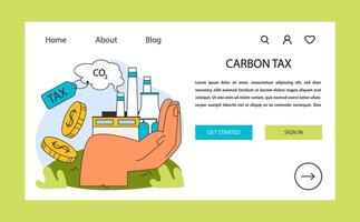 Carbon offset web banner or landing page. Pollution compensation. vector