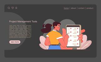 Digital Teamwork concept. Flat illustration vector