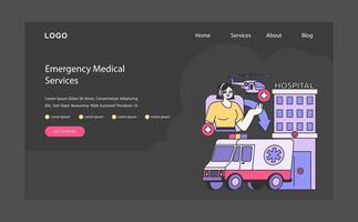 Emergency Medical Services concept. Flat illustration. vector