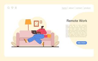 Home office concept. Flat illustration vector