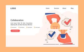 colaboración. articulación idea. compartido objetivos, coordinación para adicional negocio vector