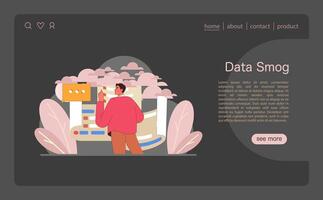 Data Smog concept. Flat illustration vector