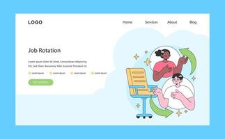 trabajo rotación. explorador diverso roles para exhaustivo habilidad desarrollo. vector