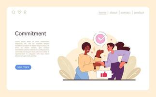 Bond of Commitment illustration. Flat illustration vector