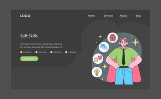 Soft skills. Professional business man multiple skills for career versatility. vector