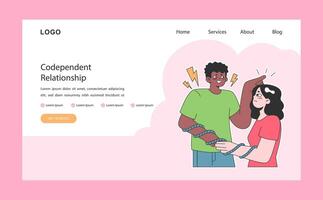 codependiente relación. psicológico dependencia, adiccion en insalubre vector