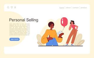 Personal Selling concept. Flat illustration. vector