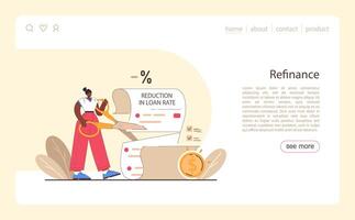 refinanciar proceso web o aterrizaje. préstamo Velocidad reducción a prestador vector