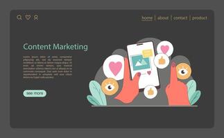 Content Marketing concept. A fresh take on digital engagement through content marketing. vector
