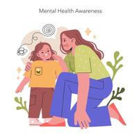 Mental Health Awareness illustration. illustration. vector