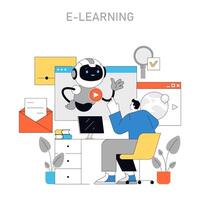 E-Learning concept. illustration. vector