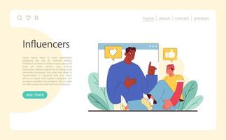 Influencers concept. Depicting the power of influencer marketing and social engagement. vector