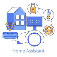 Home Assistant concept. illustration. vector
