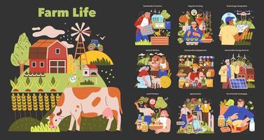 Farm Life. Flat Illustration vector