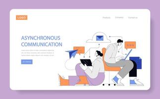 Asynchronous Communication concept. illustration. vector