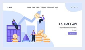 capital ganancia web o aterrizaje. visualizante fiscal crecimiento con estratégico inversión vector