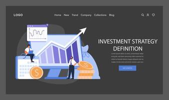 Strategic Investment web or landing set. Defining robust investment vector