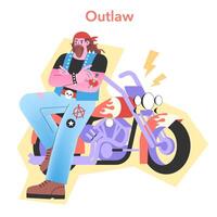 Outlaw Archetype illustration. Edgy and bold design. vector