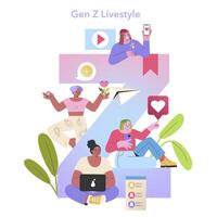 Gen Z Lifestyle concept. illustration vector