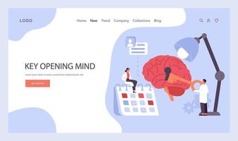 Psychotherapy web banner or landing page. Psychiatrist consulting vector