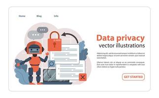 datos intimidad concepto. plano ilustración vector