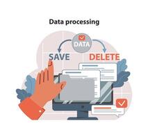 Data processing concept. Flat illustration vector