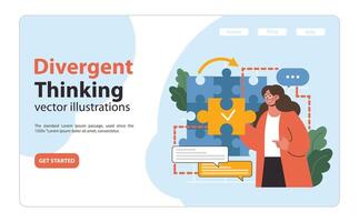 Solving the digital puzzle. Flat illustration. vector