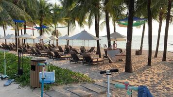 Vietnam phu Quoc island 03.29.2024 Paradise beaches of Sonasea beach. Palm trees sea sunset Indian Ocean Luxury vacation near hotels. Travel travel agency destination beauty of nature rest relaxation video
