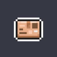 cardboard package in pixel art style vector