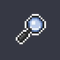 magnifier in pixel art style vector