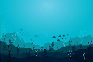 Sea underwater background. Marine sea bottom vector