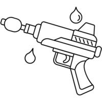 Water Gun outline coloring book page line art illustration digital drawing vector