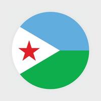 National Flag of Djibouti. Djibouti Flag. Djibouti Round flag. vector