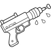 Water Gun outline coloring book page line art illustration digital drawing vector