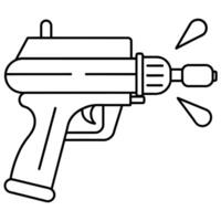 Water Gun outline coloring book page line art illustration digital drawing vector