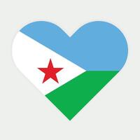 National Flag of Djibouti. Djibouti Flag. Djibouti Heart flag. vector