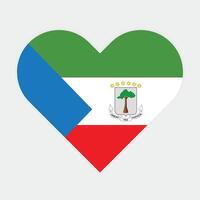 National Flag of Equatorial Guinea. Equatorial Guinea Flag. Equatorial Guinea Heart flag. vector