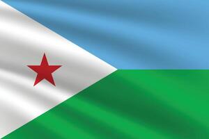 National Flag of Djibouti. Djibouti Flag. Waving Djibouti flag. vector