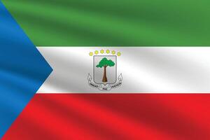 National Flag of Equatorial Guinea. Equatorial Guinea Flag. Waving Equatorial Guinea flag. vector