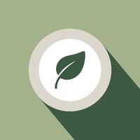 leaf icon green button vector