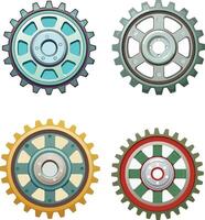 Set of colorful gear wheels illustration vector