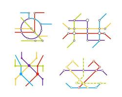 Metro subway city map. Underground transport system. Public transport vector