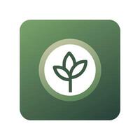 leaf recycle logo button vector